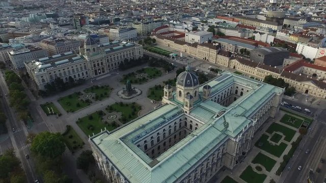 Aerial of Maria-Theresien-Platz in Vienna