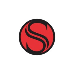 black letter s in a red circle logo vector