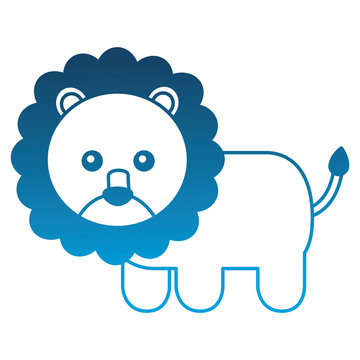 cute baby lion animal image vector illustration degraded color