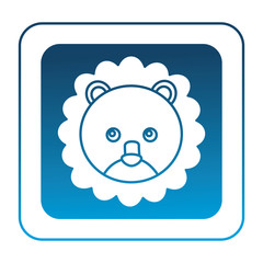 toy cube with head lion animal vector illustration degraded color