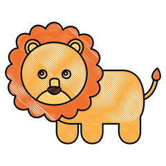 cute baby lion animal image vector illustration drawing