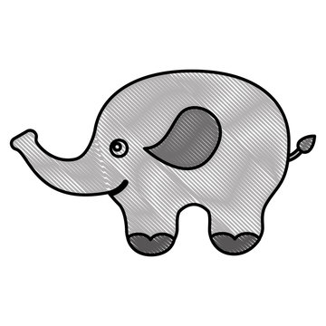 cute baby elephant animal image vector illustration drawing