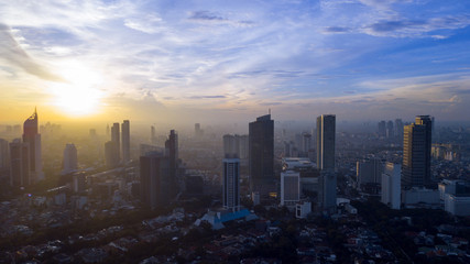 Beautiful Jakarta skyline at morning time