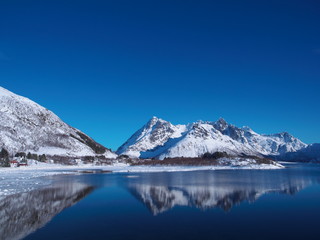 Fototapeta na wymiar A wonderful landscape of the Lofoten Islands in Norway