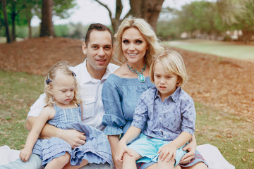 Fototapeta premium young family on the street