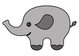 cute elephant character icon vector illustration design