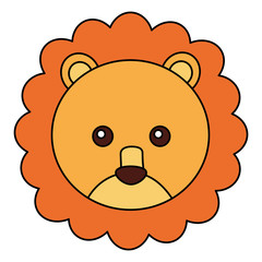 cute lion head character icon vector illustration design