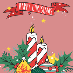 Christmas hand drawn tape badges style holiday season decoration vector logo illustration.