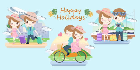 couple with summer vacation