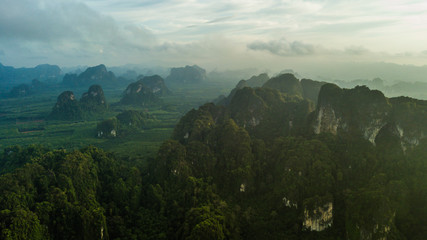 aerial view landscape of  Mountain in Krabi Thailand