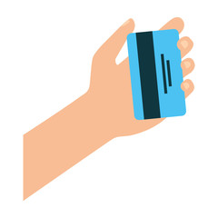 Fototapeta premium hand with credit card money icon vector illustration design