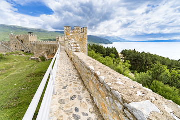 Samuel’s Fortress, Ohrid, Macedonia with view of lake