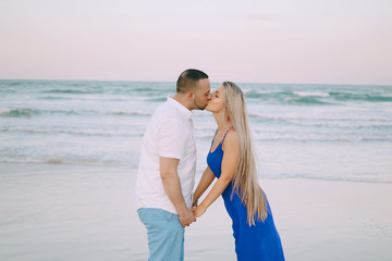 beautiful family on the beach