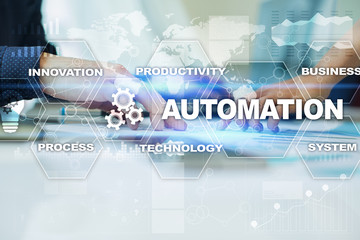 Automation concept as an innovation, improving productivity in technology and business processes.