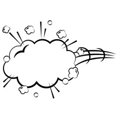 explosion pop art with cloud shaped icon vector illustration design
