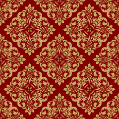 Vintage damask seamless pattern. Classical luxury texture for wallpapers, wrapping, textile. Vector Illustration