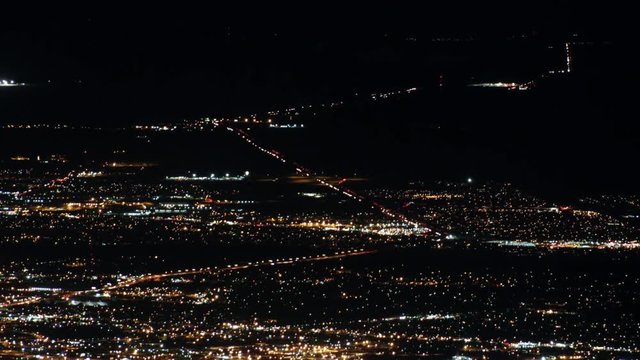 Time-lapse elevated night view of Albuquerque, New Mexico