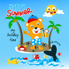 Obraz na płótnie Canvas happy summer cartoon vector