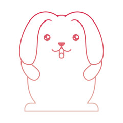 cute kawaii rabbit cartoon big ears vector illustration degraded color