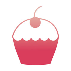 sweet cupcake dessert pastry image vector illustration degraded color