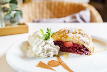 strudel with cherry