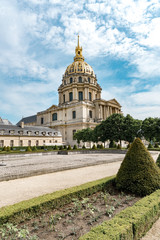 Fototapeta na wymiar Les Invalides in Paris, France, view from the gardens
