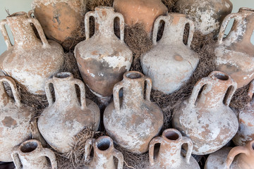 Different shape and size of amphoras