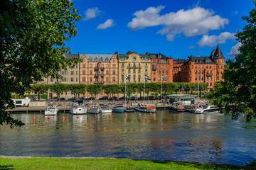 Naklejka premium View onto Ostermalm district of Stockholm in Sweden