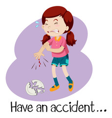 A Young Girl Having an Accident