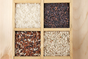 Various rice in box