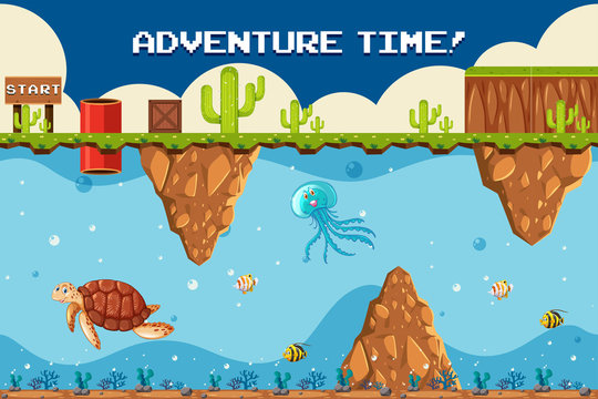 Adventure Game Underwater Theme at Start Point
