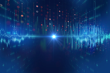 Audio waveform abstract technology background