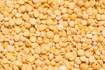 Beans of yellow peas. Preparation of healthy food from organic products