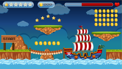 A Pirate Game Template Island Scene