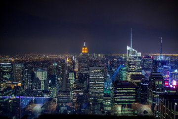 Fototapeta premium Nocny widok na Manhattan