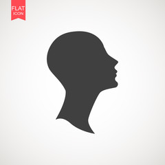 Human head silhouette. It can be used as part of various graphic compositions, or in itself.