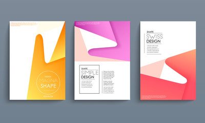 Modern abstract covers set. Cool gradient geometric shapes composition. Futuristic design. Eps10 vector.