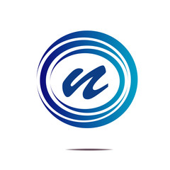 abstract circle letter logo illustration isolated on white background