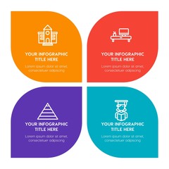 Flat business, education infographic timeline template with floral shape for presentations, advertising, annual reports