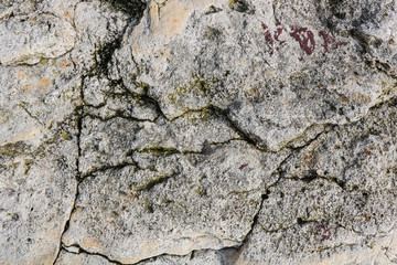 Close-up rough grungy cracked stone texture background. 