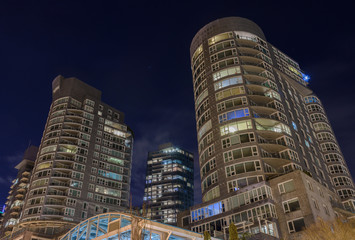 Modern apartments at Coal Harbour in downtown Vancouver, British Columbia.