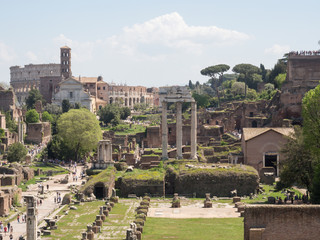 21 april 2018, Forum Romanum, Fori romani, ancient site of antique city of Rome, in Rome near Palatino hill