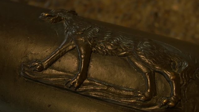 Close up of an animal bas relief