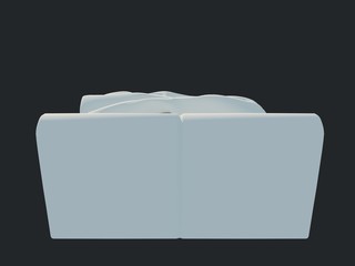 3d rendering of a white bed isolated on a black dark background