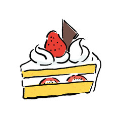 ショートケーキ　イラスト
