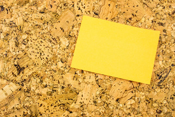 Color empty office sticker. Cork background. Template for your message