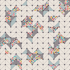 Wallpaper design, seamless mesh with colorful patterns, esp10 vector