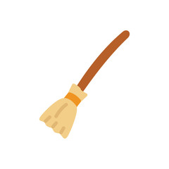 Broomstick halloween flat icon vector