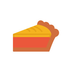 Pie thanksgiving day flat icon vector