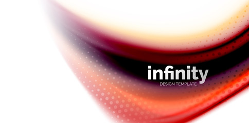 Vector 3d fluid colors wave background, flowing abstract shape with dotted texture, liquid mixed colors